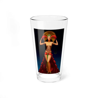 Lady of Mystery, calendar print illustration, c. 1937 - Pint Glass 16oz 16oz - Go Mug Yourself