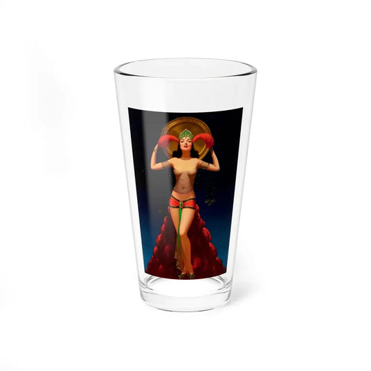 Lady of Mystery, calendar print illustration, c. 1937 - Pint Glass 16oz 16oz - Go Mug Yourself