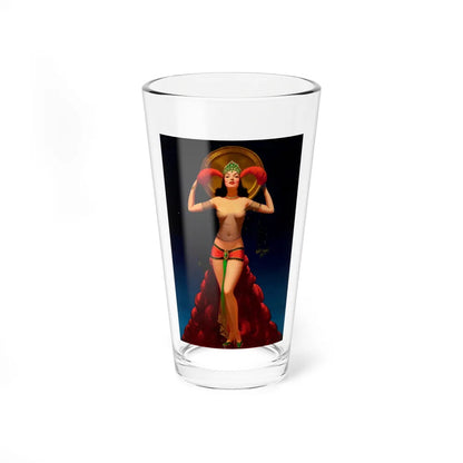 Lady of Mystery, calendar print illustration, c. 1937 - Pint Glass 16oz-16oz-Go Mug Yourself