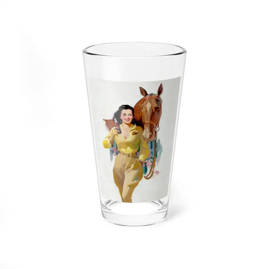 Lady Rider, Grapette Soda, ad illustration - Pint Glass 16oz 16oz - Go Mug Yourself