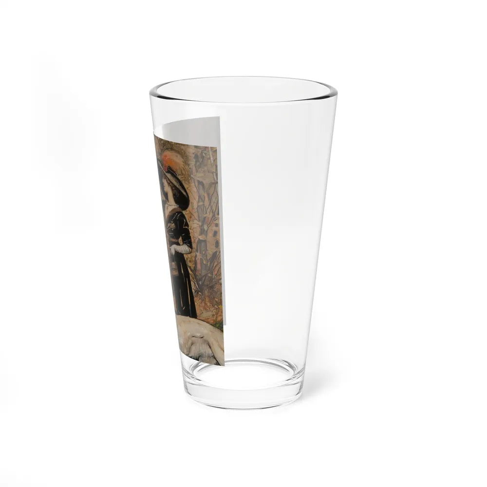 Lady Walking a Borzoi - Pint Glass 16oz-Go Mug Yourself