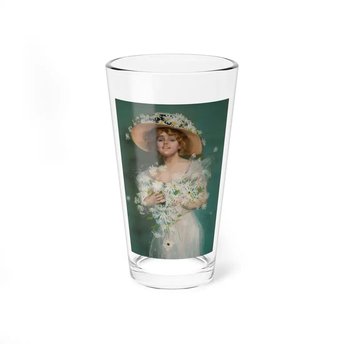 Lady with Daises - Pint Glass 16oz 16oz - Go Mug Yourself
