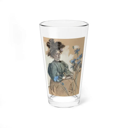 Lady with Flowers, 1896 - Pint Glass 16oz 16oz - Go Mug Yourself