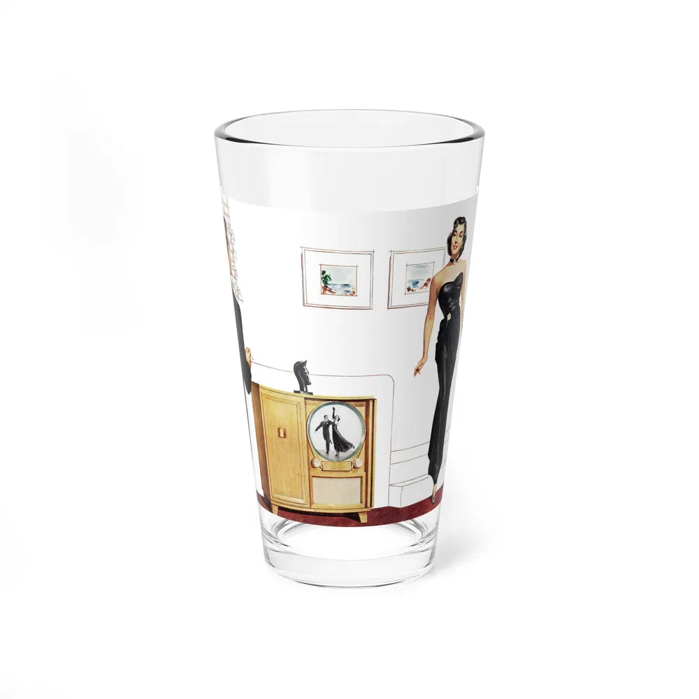 Lady with TV - Pint Glass 16oz-16oz-Go Mug Yourself