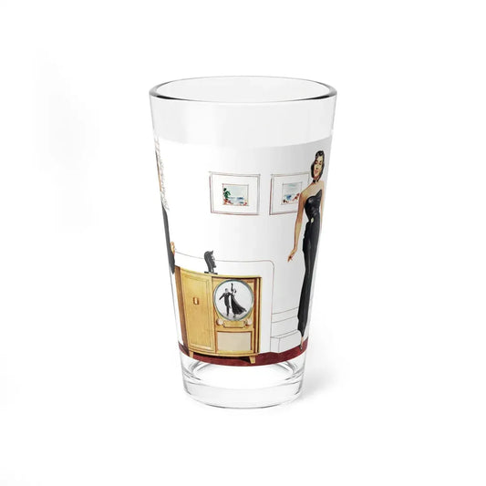 Lady with TV - Pint Glass 16oz 16oz - Go Mug Yourself