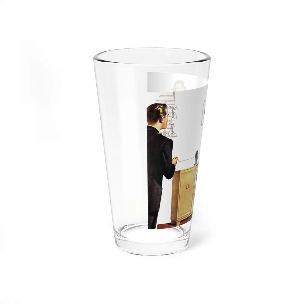 Lady with TV - Pint Glass 16oz-Go Mug Yourself