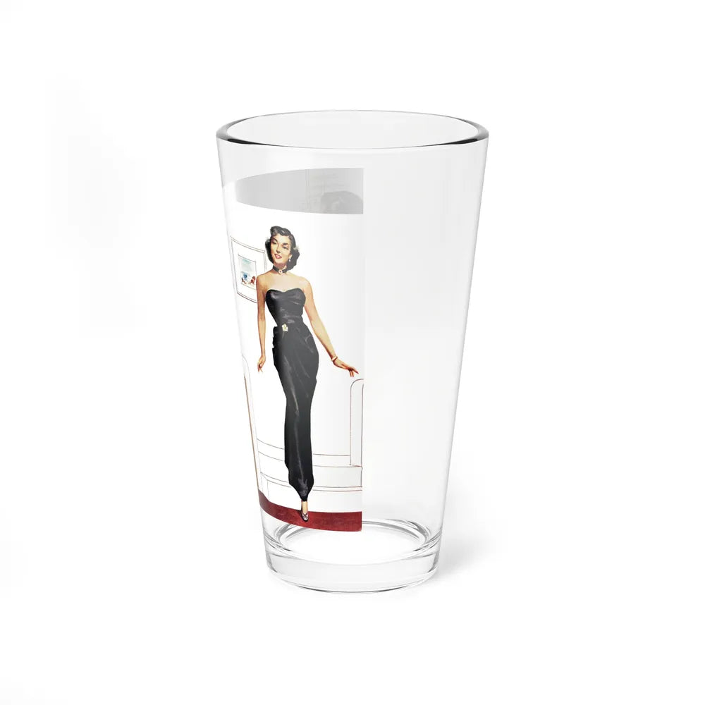 Lady with TV - Pint Glass 16oz-Go Mug Yourself