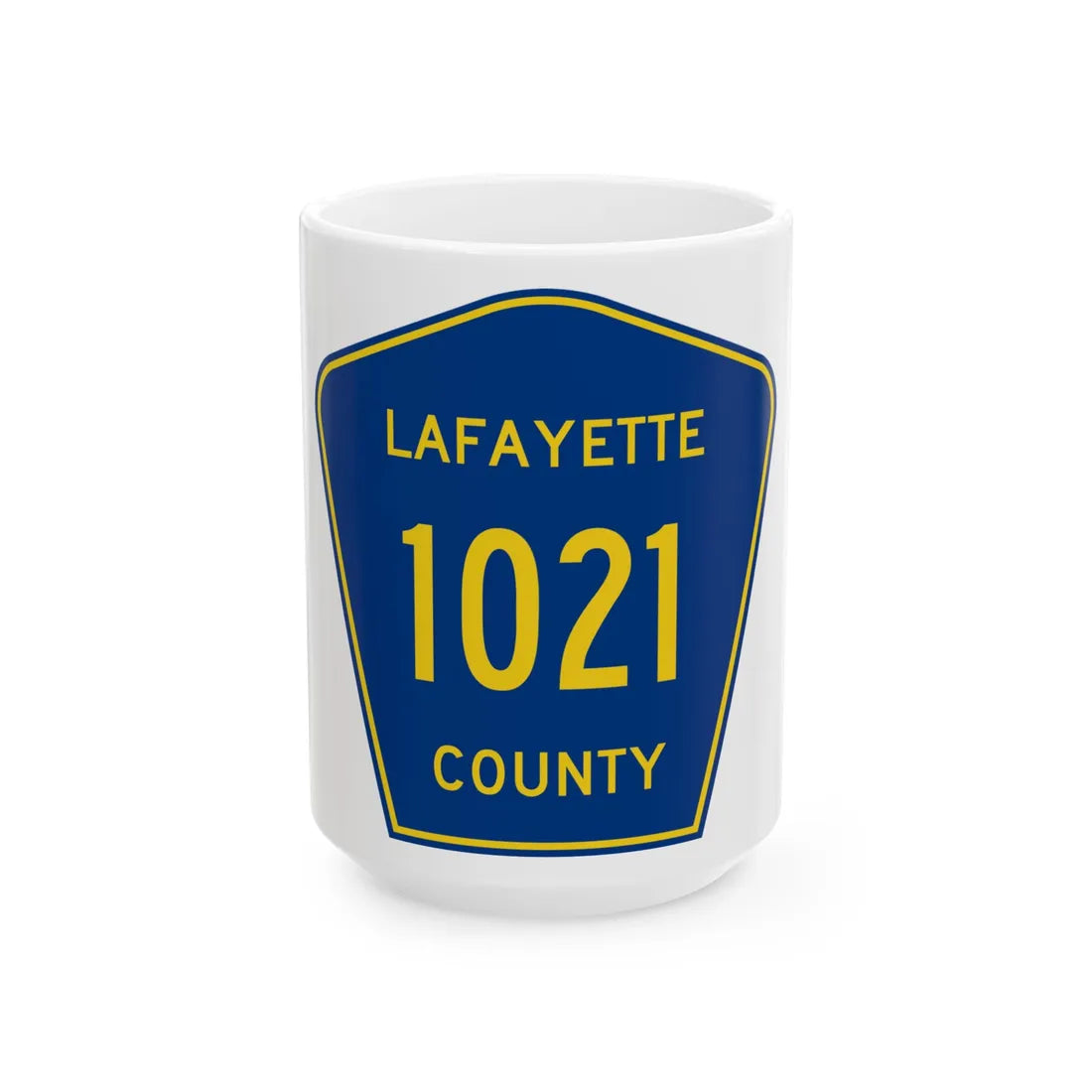 Lafayette County Route 1021 MS (Mississippi) (Road Sign) White Coffee Mug 15oz - Go Mug Yourself