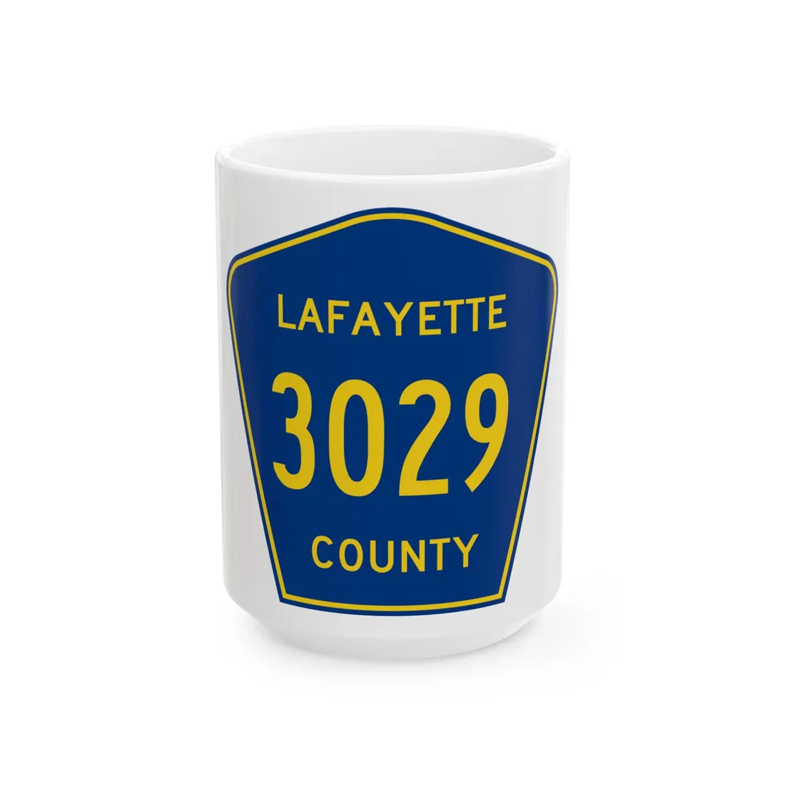 Lafayette County Route 3029 MS (Mississippi) (Road Sign) White Coffee Mug 15oz - Go Mug Yourself