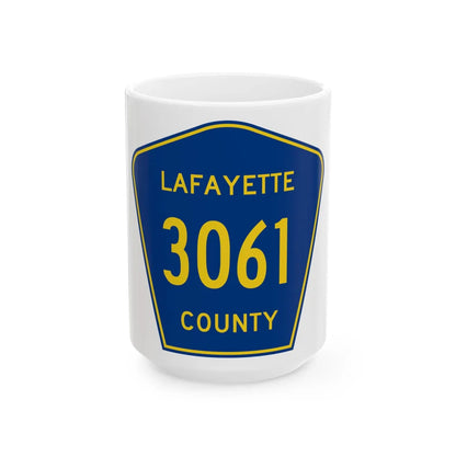 Lafayette County Route 3061 MS (Mississippi) (Road Sign) White Coffee Mug 15oz - Go Mug Yourself