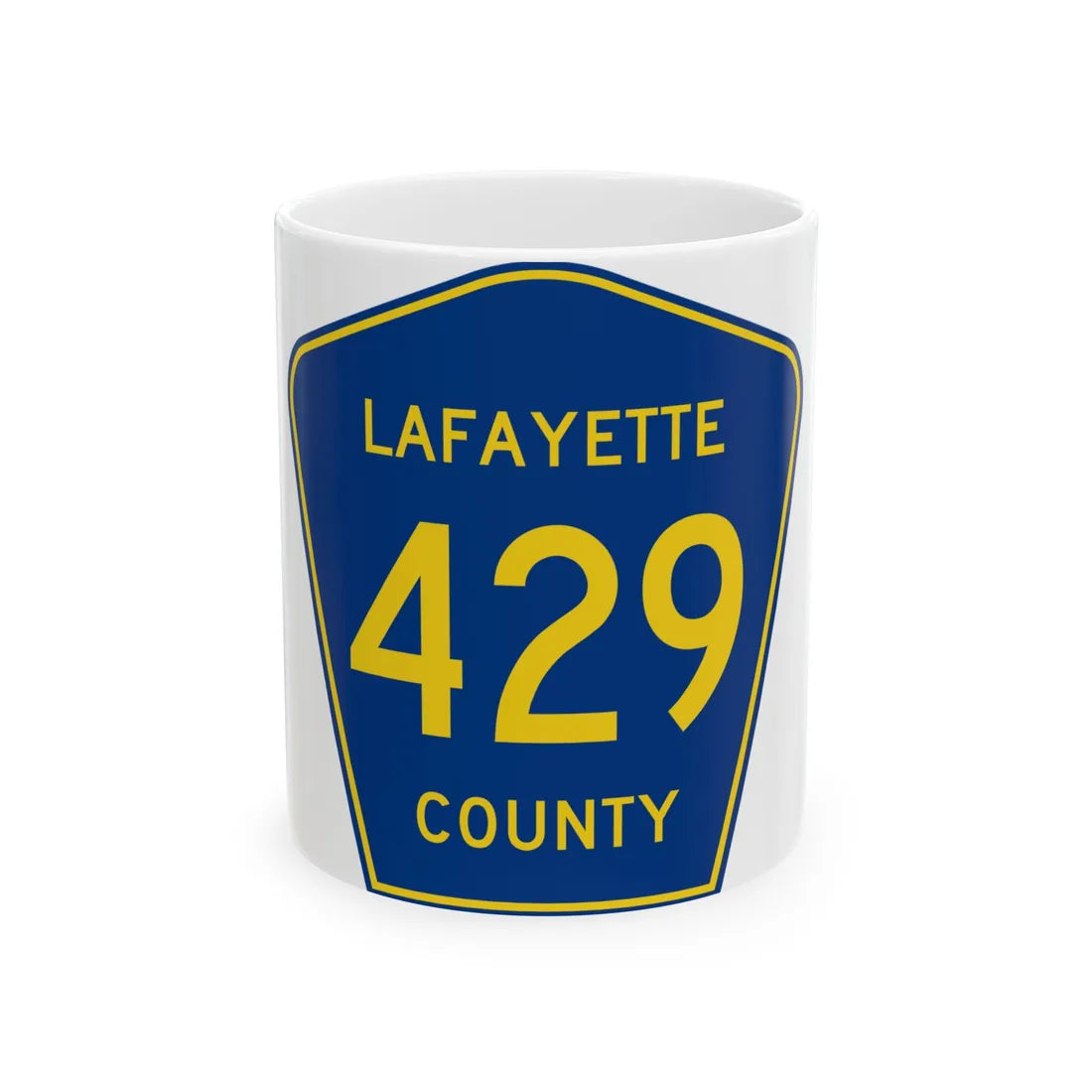 Lafayette County Route 429 MS (Mississippi) (Road Sign) White Coffee Mug 11oz - Go Mug Yourself