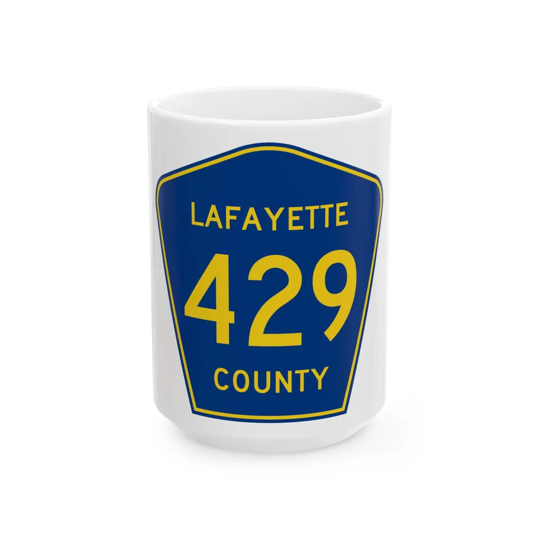 Lafayette County Route 429 MS (Mississippi) (Road Sign) White Coffee Mug 15oz - Go Mug Yourself