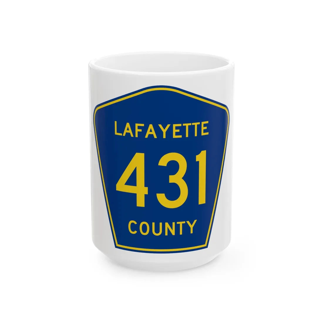 Lafayette County Route 431 MS (Mississippi) (Road Sign) White Coffee Mug 15oz - Go Mug Yourself