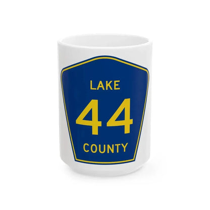 Lake County 44 (Florida) (Road Sign) White Coffee Mug 15oz - Go Mug Yourself