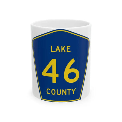 Lake County 46 (Florida) (Road Sign) White Coffee Mug 11oz - Go Mug Yourself