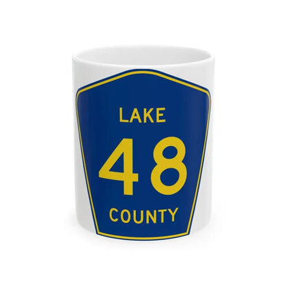 Lake County 48 (Florida) (Road Sign) White Coffee Mug 11oz - Go Mug Yourself