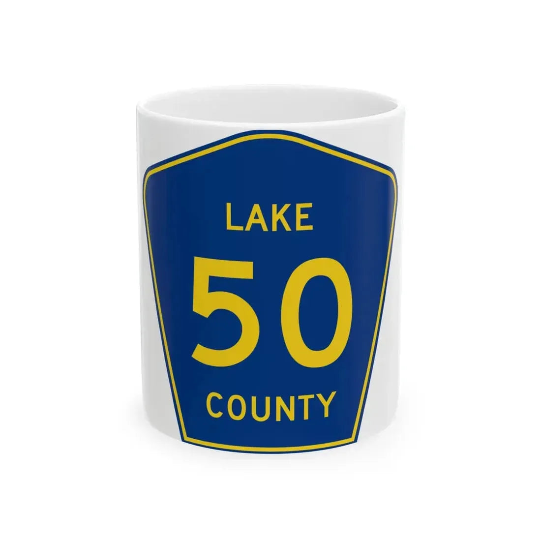 Lake County 50 (Florida) (Road Sign) White Coffee Mug 11oz - Go Mug Yourself