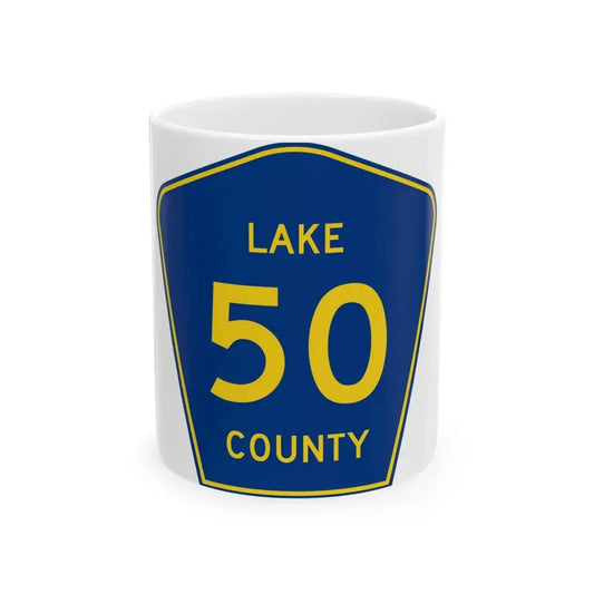 Lake County 50 (Florida) (Road Sign) White Coffee Mug 11oz - Go Mug Yourself