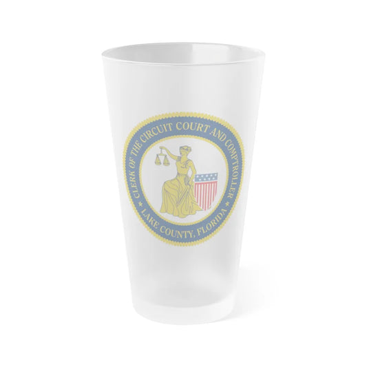 Lake County Florida Clerk of the Circuit Court and Comptroller - Frosted Pint Glass 16oz-16oz-Frosted-Go Mug Yourself