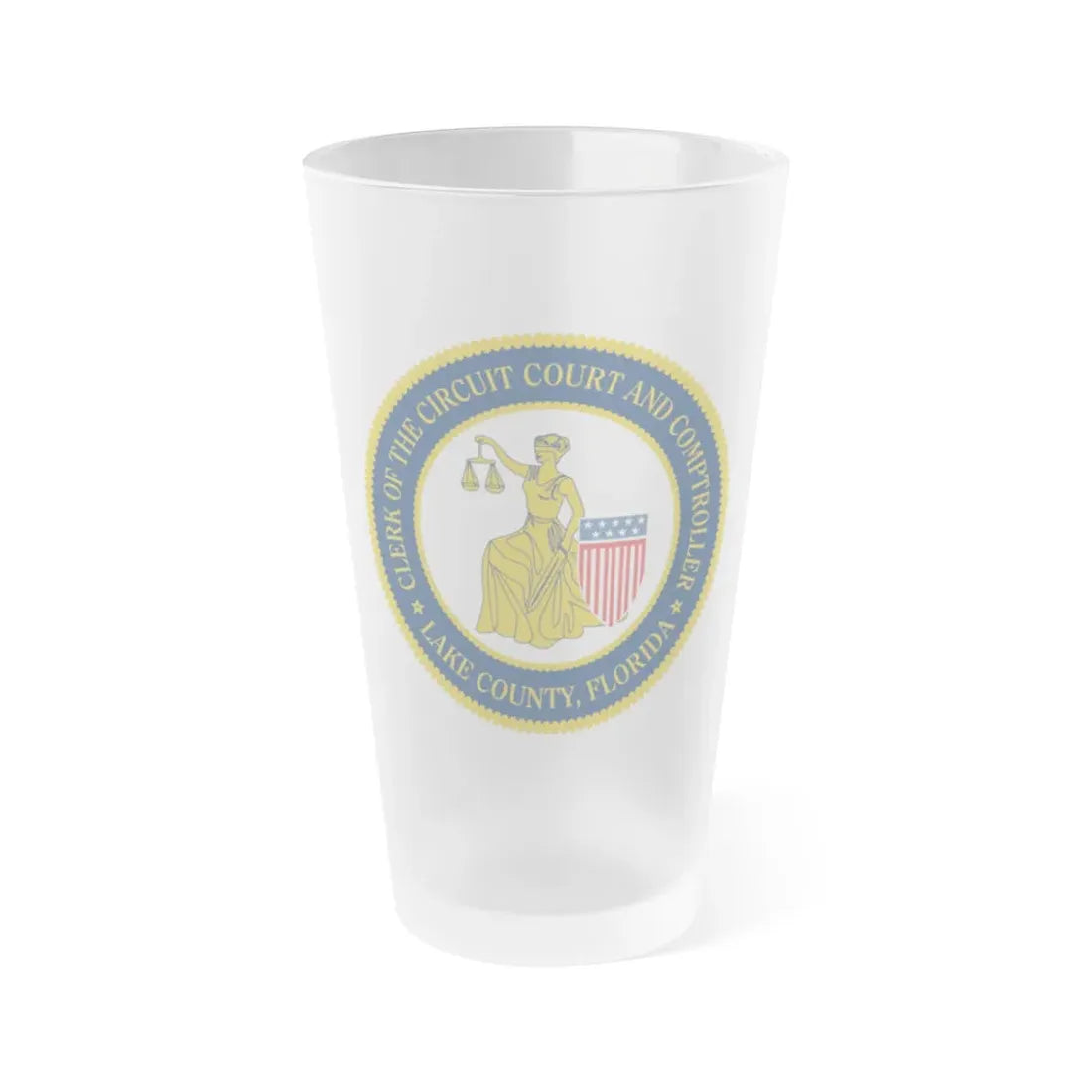 Lake County Florida   Clerk of the Circuit Court and Comptroller - Frosted Pint Glass 16oz 16oz Frosted - Go Mug Yourself