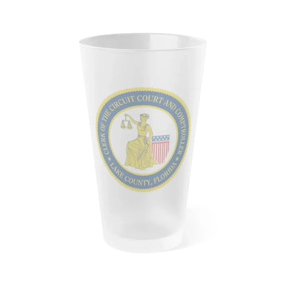 Lake County Florida   Clerk of the Circuit Court and Comptroller - Frosted Pint Glass 16oz 16oz Frosted - Go Mug Yourself
