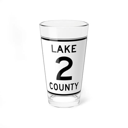 Lake County Route 2 MN (Minnesota) (Road Sign) Pint Glass 16oz 16oz - Go Mug Yourself
