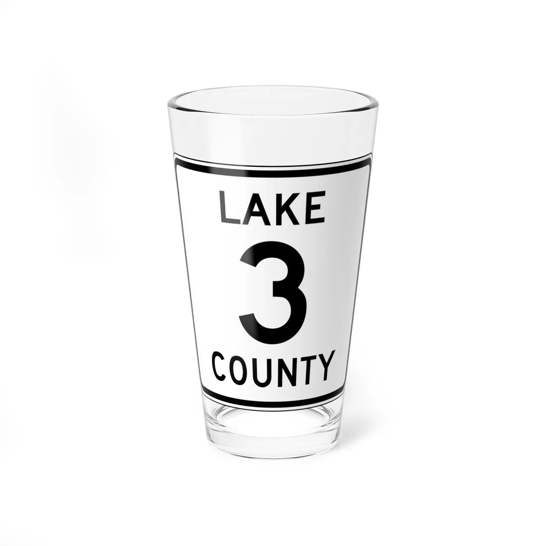Lake County Route 3 MN (Minnesota) (Road Sign) Pint Glass 16oz 16oz - Go Mug Yourself