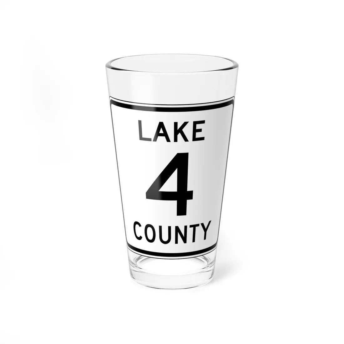 Lake County Route 4 MN (Minnesota) (Road Sign) Pint Glass 16oz 16oz - Go Mug Yourself
