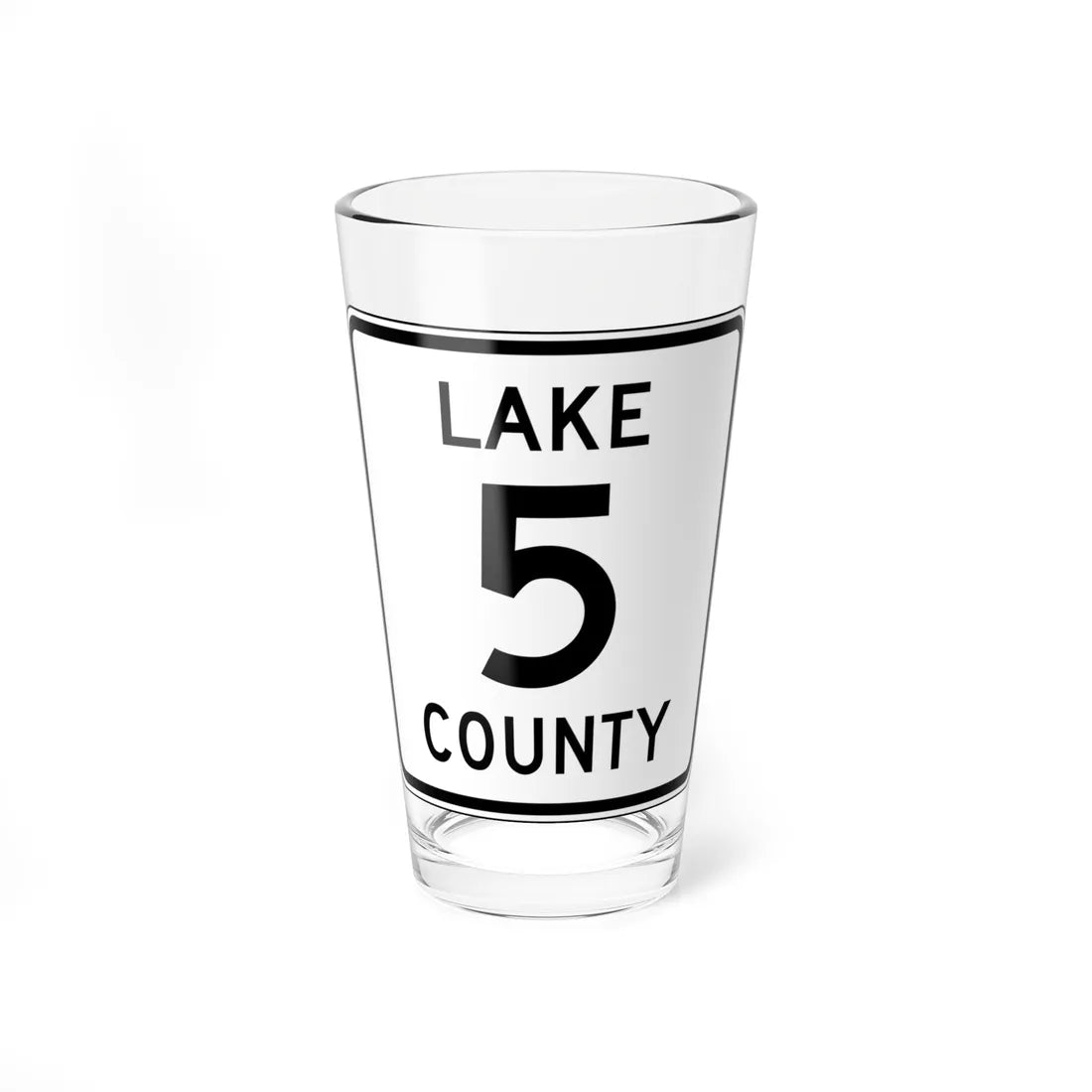 Lake County Route 5 MN (Minnesota) (Road Sign) Pint Glass 16oz 16oz - Go Mug Yourself