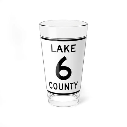Lake County Route 6 MN (Minnesota) (Road Sign) Pint Glass 16oz 16oz - Go Mug Yourself