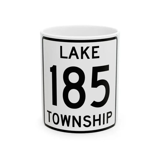 Lake Township Route 185 Logan County Ohio (Ohio) (Road Sign) White Coffee Mug 11oz - Go Mug Yourself