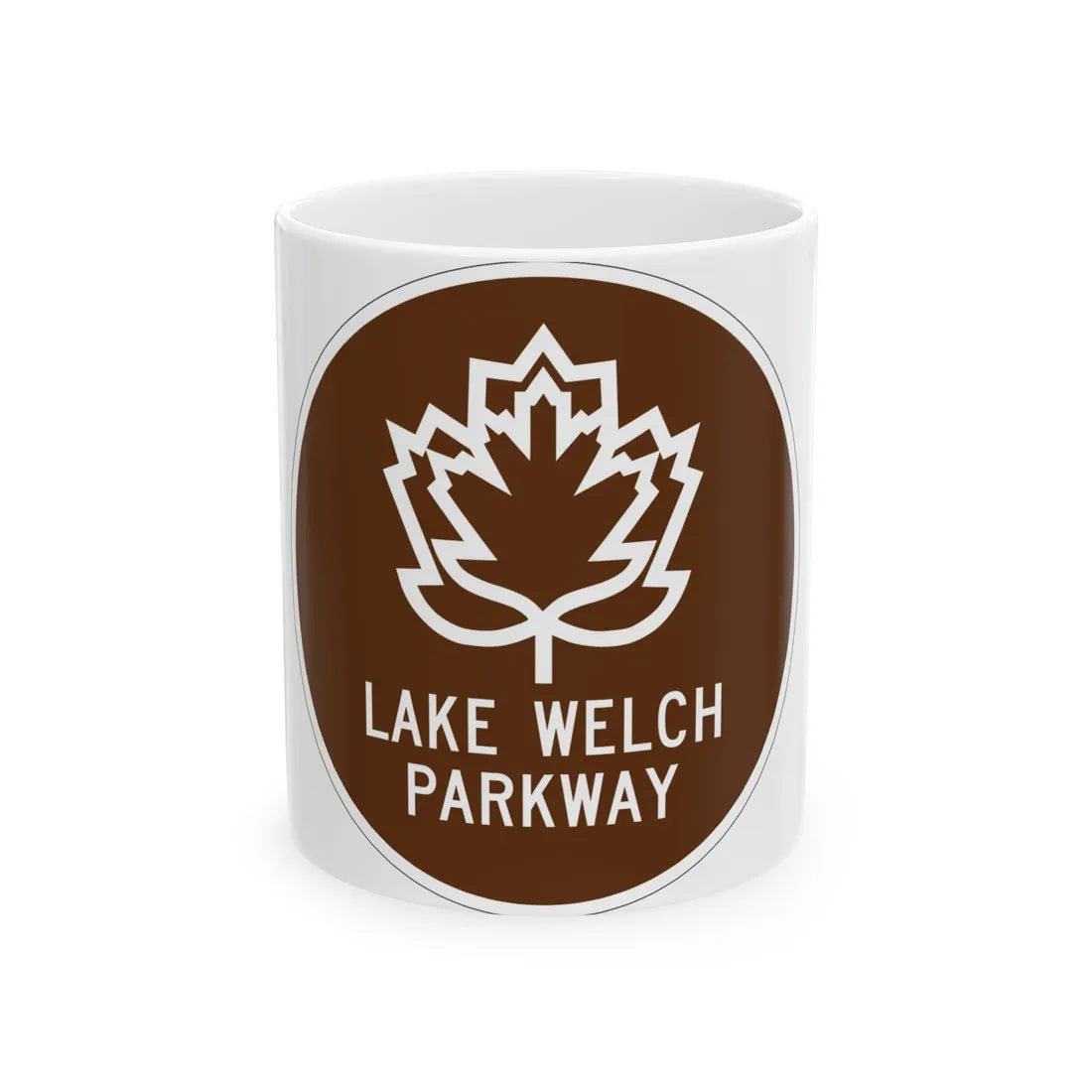 Lake Welch Pkwy Shield (New York) (Road Sign) White Coffee Mug 11oz - Go Mug Yourself