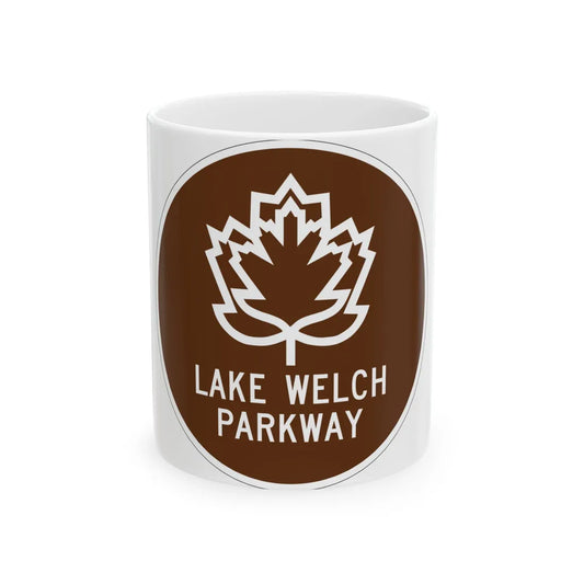 Lake Welch Pkwy Shield (New York) (Road Sign) White Coffee Mug 11oz - Go Mug Yourself