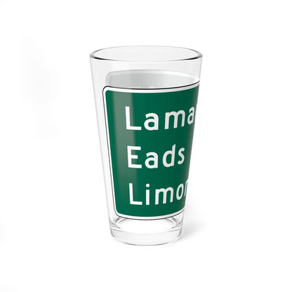 Lamar 15 Eads 51 Limon 133 MUTCD D2-3 (Colorado) (Road Sign) Pint Glass 16oz - Go Mug Yourself