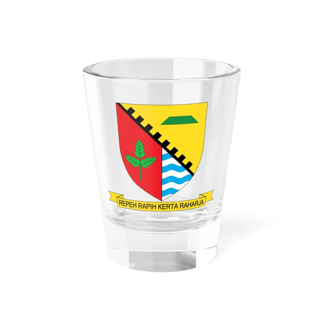 Lambang Kabupaten Bandung Jawa Barat Indonesia (Indonesia) (Coat of Arms) Shot Glass 1.5oz 1.5oz - Go Mug Yourself