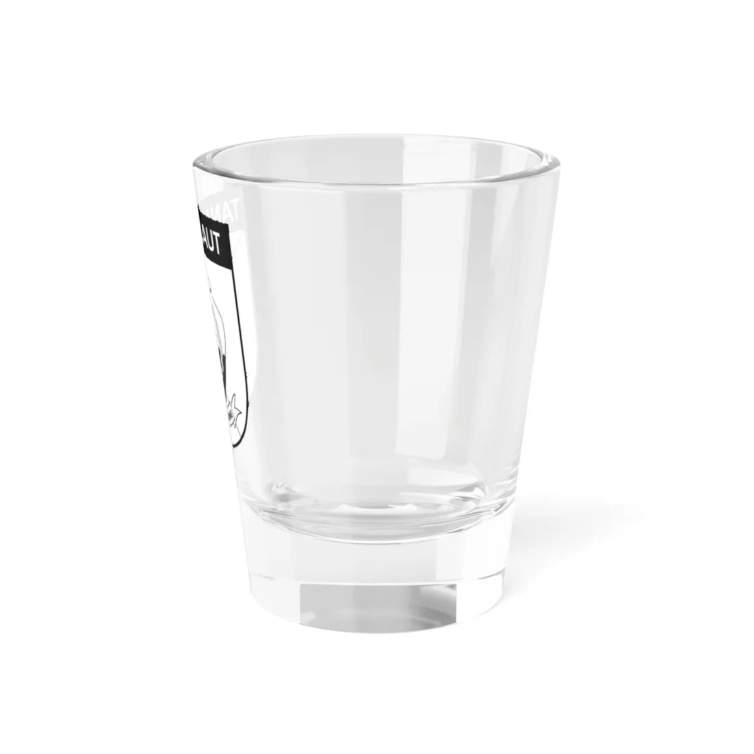 Lambang Kabupaten Tanah Laut Hitam Putih (Indonesia) (Coat of Arms) Shot Glass 1.5oz - Go Mug Yourself