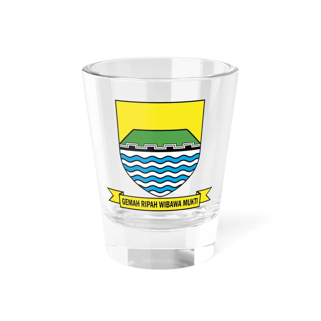 Lambang Kota Bandung (Indonesia) (Coat of Arms) Shot Glass 1.5oz 1.5oz - Go Mug Yourself
