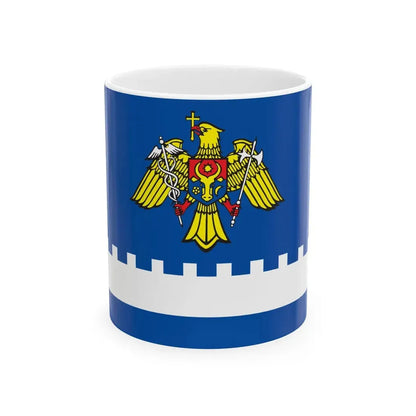Land flag of the Moldovan Customs (Moldova) White Coffee Mug 11oz - Go Mug Yourself