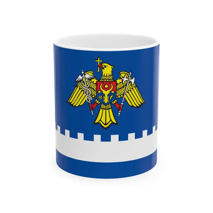 Land flag of the Moldovan Customs (Moldova) White Coffee Mug 11oz - Go Mug Yourself