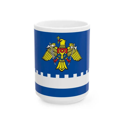 Land flag of the Moldovan Customs (Moldova) White Coffee Mug 15oz - Go Mug Yourself