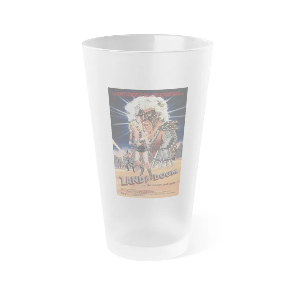 LAND OF DOOM 1986 Movie Poster - Frosted Pint Glass 16oz-16oz-Frosted-Go Mug Yourself