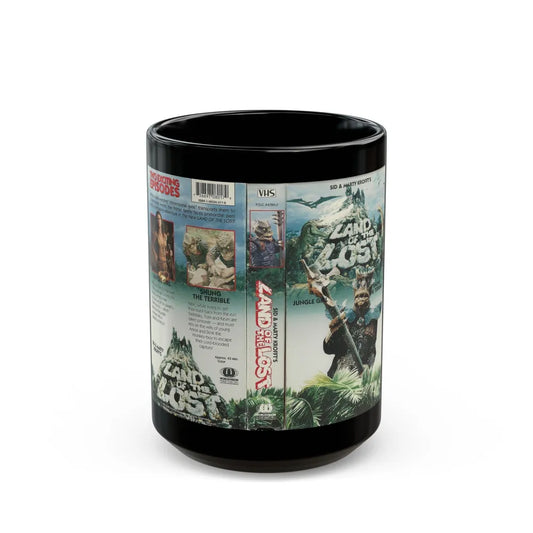 LAND OF THE LOST JUNGLE GIRL AND SHUNG THE TERRIBLE (VHS COVER) - Black Coffee Mug-15oz-Go Mug Yourself