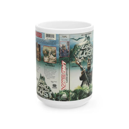 LAND OF THE LOST JUNGLE GIRL AND SHUNG THE TERRIBLE (VHS COVER) - White Coffee Mug-15oz-Go Mug Yourself