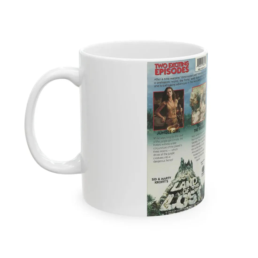 LAND OF THE LOST JUNGLE GIRL AND SHUNG THE TERRIBLE (VHS COVER) - White Coffee Mug - Go Mug Yourself
