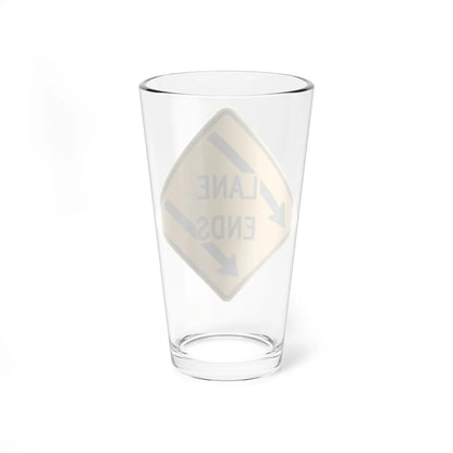 LANE enn 4 MUTCD-DE W9-2-L-DE (Delaware) (Road Sign) Pint Glass 16oz - Go Mug Yourself