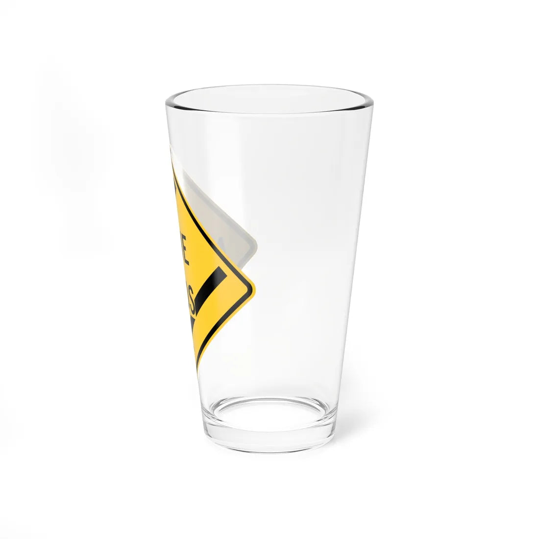 LANE enn 4 MUTCD-DE W9-2-L-DE (Delaware) (Road Sign) Pint Glass 16oz - Go Mug Yourself