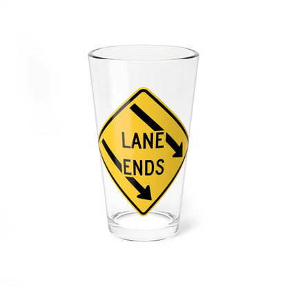 LANE enos N MUTCD-DE W9-2-R-DE (Delaware) (Road Sign) Pint Glass 16oz 16oz - Go Mug Yourself