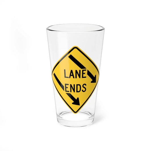LANE enos N MUTCD-DE W9-2-R-DE (Delaware) (Road Sign) Pint Glass 16oz 16oz - Go Mug Yourself