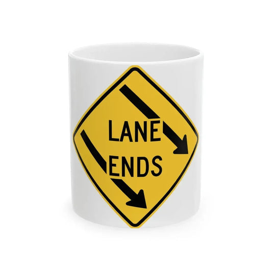 LANE enos N MUTCD-DE W9-2-R-DE (Delaware) (Road Sign) White Coffee Mug 11oz - Go Mug Yourself