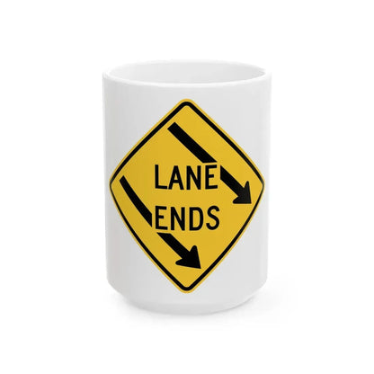 LANE enos N MUTCD-DE W9-2-R-DE (Delaware) (Road Sign) White Coffee Mug 15oz - Go Mug Yourself